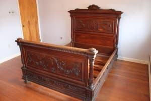 Monumental Carved Bed